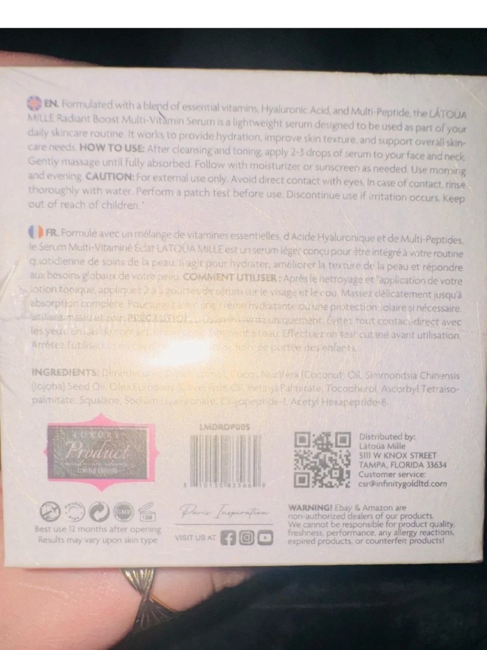 LÁTOÜA MILLE Radiant Boost Multi-Vitamin Serum | NEW IN BOX | MSRP $550